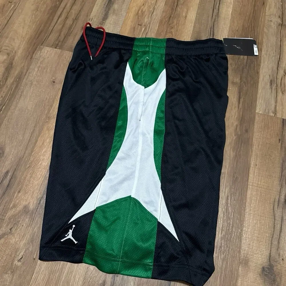 2011 Air Jordan Court Fit Green Color Block Vintage 437217-010 Mesh Shorts